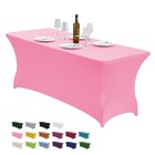 CWK 4FT Waterproof Stretch Spandex Fitted Table Cover for Rectangular Tables Pin
