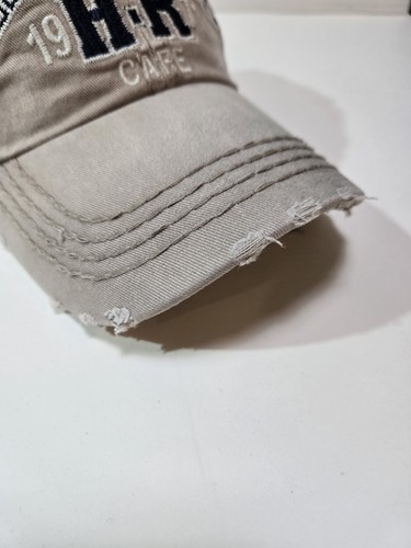 NEW Hard Rock Cafe Strapback Hat Distressed Khaki Beige Brown Tan Logo Classic - Picture 6 of 6