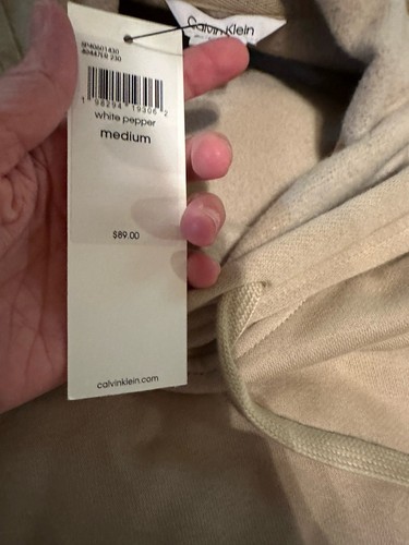 Calvin Klein Beige Spellout Hoodie Women’s size Medium NWT - Picture 4 of 9