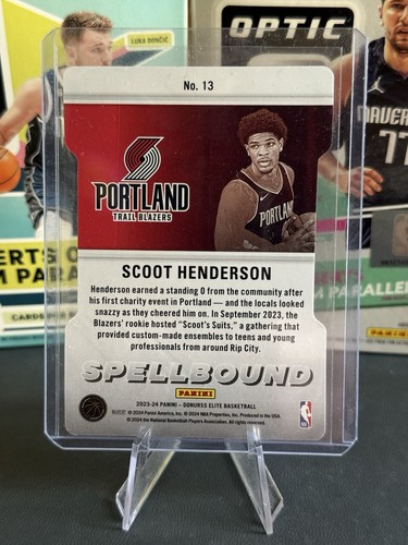 2023-24 Panini Donruss Elite Spellbound Orange Die-Cut RC #13 Scoot Henderson - Bild 2 von 2