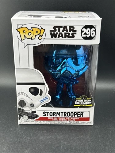 Funko Pop! Star Wars: Stormtrooper #296, Blue Chrome, 2019 Celebration Exclusive
