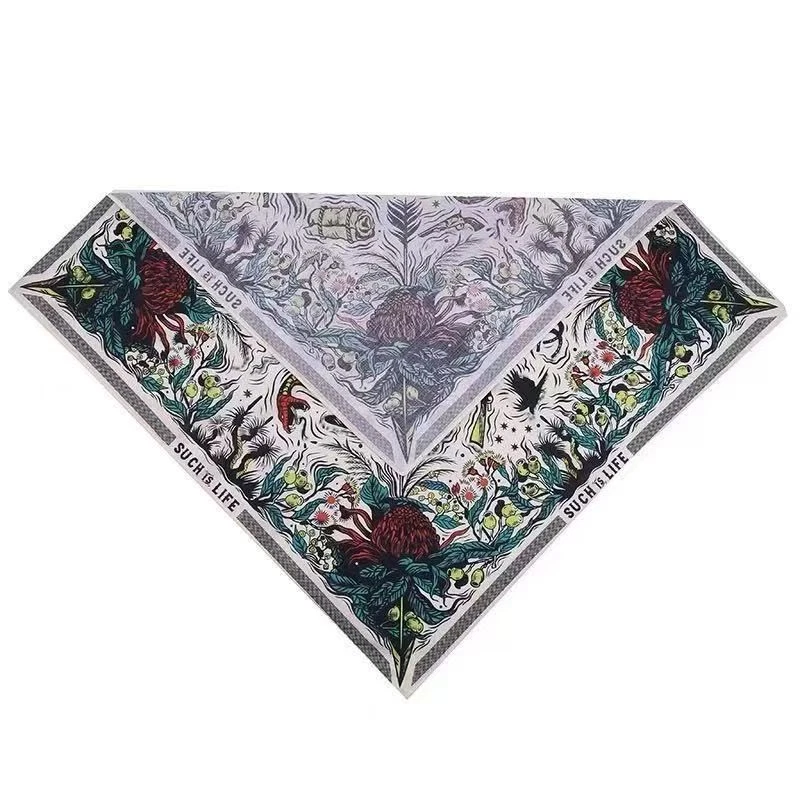 Lenços quadrados série Flower Snake, pano facial de cavaleiro hip-hop, tiaras de hipopótamo - Imagem 3 de 4