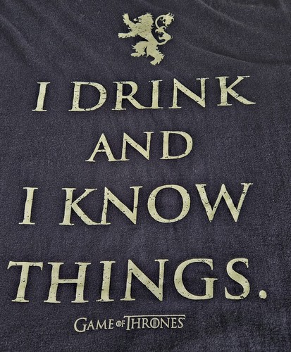 Game Of Thrones T-Shirt Herren 2XL I Drink And I Know Things Schwarz Grafik Tee - Bild 3 von 6