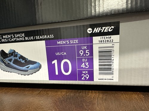 Hi Tec Men's Shoes - Black Iris / Captain Blue / Seagrass - US Size 10 - NIB - Picture 2 of 9