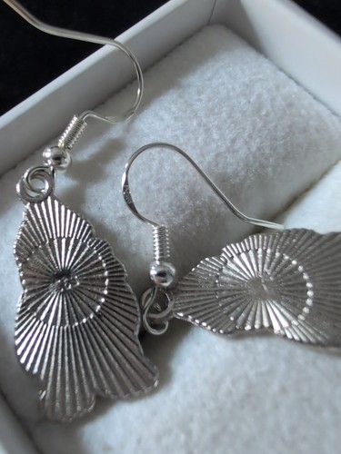 Sterling 925 Handcrafted Hand Enameled Homemade Christmas Polar Bear Earrings - Picture 4 of 6