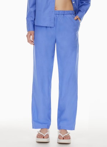Pantalones de pijama Aritzia WILFRED FREE Boardwalk de popelina de algodón blanco, talla 2XS - Imagen 11 de 14