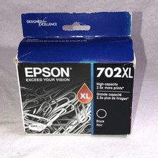 New  Epson 702XL Black Ink Cartridge T702XL120 Genuine Sealed EXP 12/2023