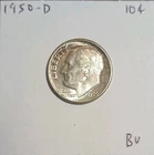 1950 D Roosevelt Dime BU Brilliant Uncirculated 90% Silver