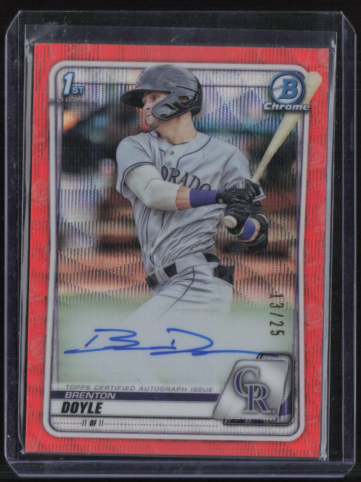2020 Bowman Chrome Orange Wave Refractor Brenton Doyle 13/25 Auto RC Rookie