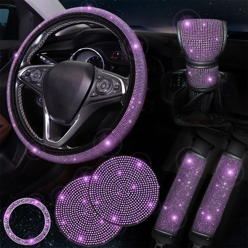 Sparkling Car Accessories Set: Diamond Steering Wheel Cover & Rhinestone Seat - Bild 2 von 44