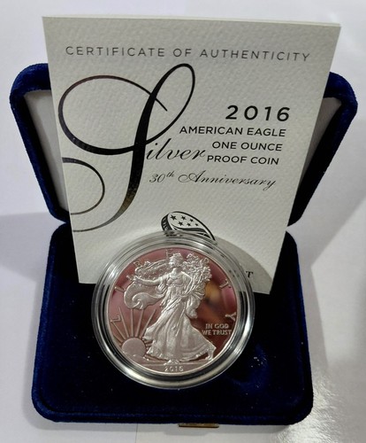 2016 W U.S. Mint Silber PP American Eagle mit COA MINT BOX