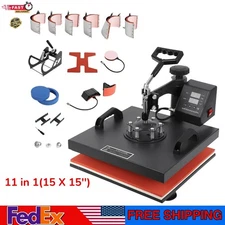 11 IN 1 Combo Digital Heat Press 15"x15" Transfer Machine Sublimation Swing Away