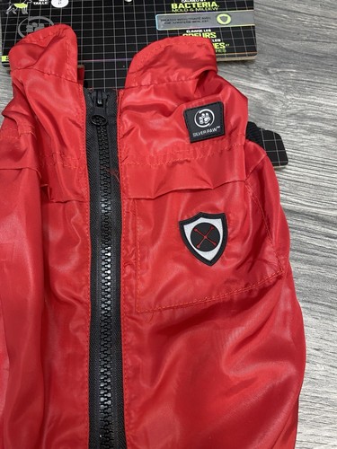 Chaqueta Abrigo de Lluvia Silver Paw Dog con Escudo Plateado Elimina Olores XSmall Rojo NUEVO - Imagen 11 de 12