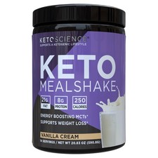 Keto Science Ketogenic Meal Shake Vanilla Dietary Supplement, Meal Replacement