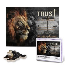 Christian Puzzles for Adults 500 Pieces Jesus and Lion Puzzle Relig... Fast Ship