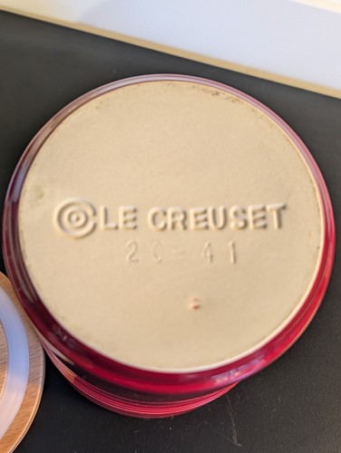 Barattolo contenitore gres rosso Le Creuset Cerise + coperchio legno dispensa cucina - Foto 3 di 10