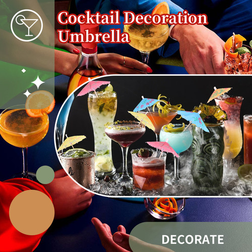 144Pcs Cocktail Umbrella for Drink&Food, Decorative Toothpicks for Party5253 - Picture 6 of 7