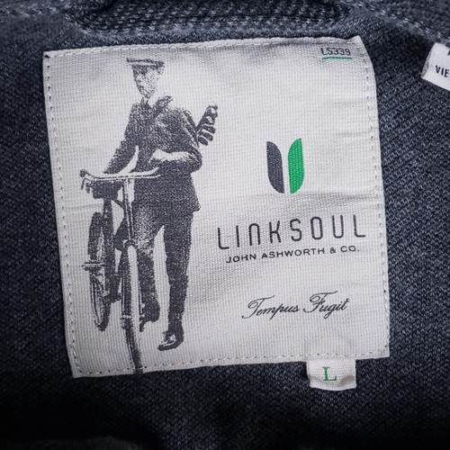 Linksoul Pullover Uomo Spina di Pesce Quarto Zip Grigio Tg L Toppa Gomito Preppy - Foto 4 di 8