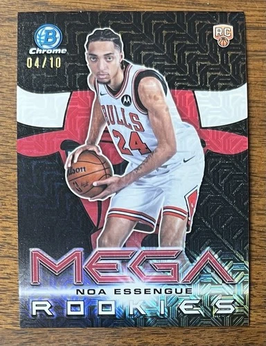 NOA ESSENGUE 2025-26 BOWMAN CHROME MEGA ROOKIES MOJO REF. BLACK REF. 4/10 BULLS!