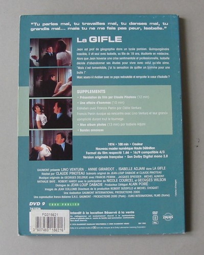 DVD LA GIFLE - Lino VENTURA / Isabelle ADJANI / Annie GIRARDOT - MASTER HD - Picture 2 of 2