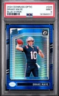 9317 Drake Maye 2024 Panini Donruss Optic #229 Blue Hyper Rated Rookie PSA 9