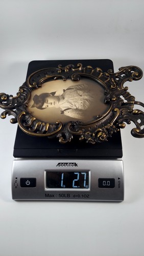 Antique Early 1900s Photo Frame French Gilded Bronze 9" X 5" Cabinet Portrait - Picture 4 of 12