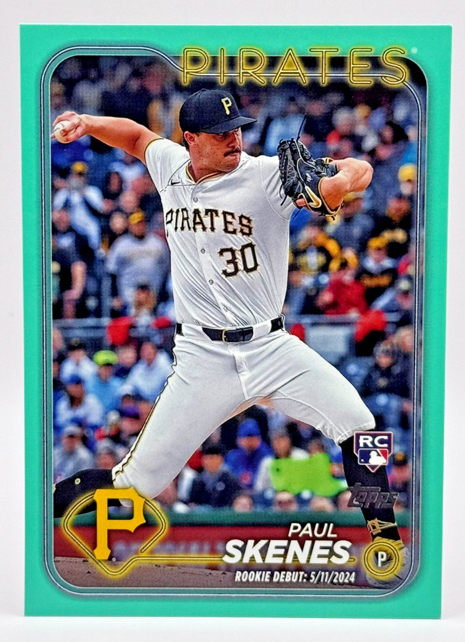 2024 Topps Update Series Rookie Debut Paul Skenes #US288 Fanatics Aqua Card