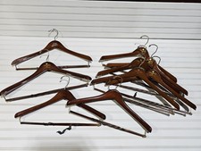 Tom James Wooden Trousers/Slacks/ Suit/ Coat Hangers - Set Of 9
