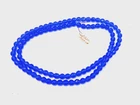 Vtg. Cobalt Cut Crystal Faceted Bead Costume Jewelry Necklace - 06