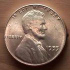 1955P Lincoln Wheat Cent Penny Poor Man's Double Die BU Actual Coin Pics 1467