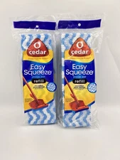 Lot Of 2 O Cedar Easy Squeeze Sponge Mop Refill Microfiber Wave Discontinued HTF