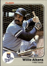 card baseball 1983 Fleer #104 Willie Aikens
