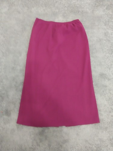 Leslie Fay Mulberry Wine 2 Piece Skirt Set Elastic Waist Button Front Size 16 - Picture 6 of 9