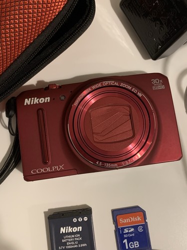Nikon Coolpix S9700 Red 16MP Compact Digital Camera 30x zoom Battery Red Working - Picture 6 of 12