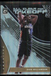 2019-20 Donruss Optic All Clear for Takeoff Holo Silver Prizm Zion Williamson