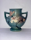 Vintage Roseville Blue Magnolia Vase 2 Handles 180-6 *see all pics*