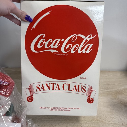 Neu 1993 Weihnachten Coca-Cola Santa Sammlerstück Melodie in Bewegung mit Box! Funktioniert! - Bild 6 von 6