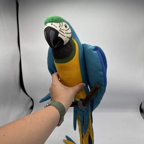 Angelitos Blue Gold Macaw Handmade Soft Halloween Decor El Salvador Plush 1982 - Picture 2 of 13