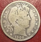 1900 Barber Silver Half Dollar. Free Shipping