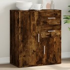 Sideboard Smoked Oak 60x31x70 cm Engineered Wood Compact Storage Cabinet Modern