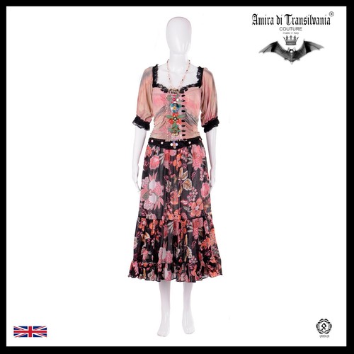 woman clothing dress couture luxury elegant gipsy folk rock boho floreal fashion