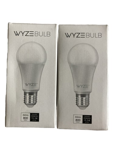 2 Pack Wyze Bulb 800 Lumens Smart Light Dimmable White LED WI-FI WLPA19 - Picture 1 of 4