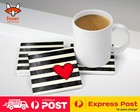 COASTER COFFEE DRINKING MAT|STRIPES RED HEART PATTERN #1