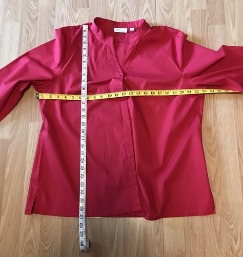 D & Co Womens Red Long Sleeve Cotton Button Up Blouse Top Sz XL. WB12 - Picture 5 of 6