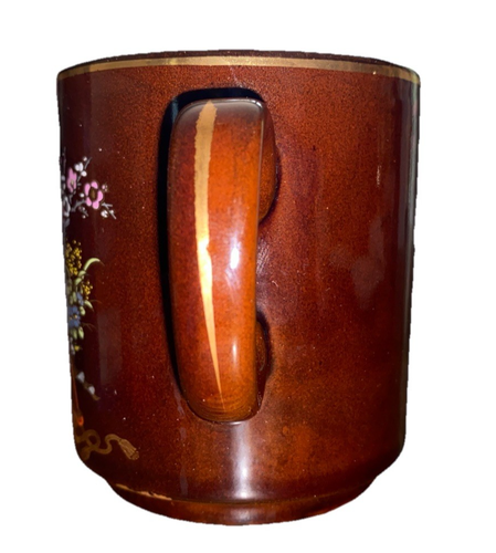 Vintage Ceramic Coffee Cup Rickshaw Flowers Japan - Picture 2 of 7