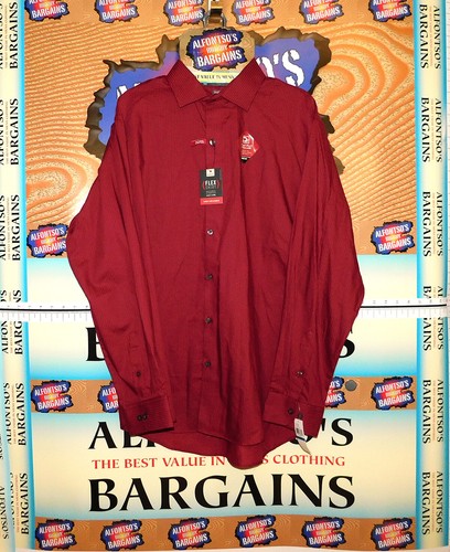 Van Heusen Mens Flex Long Sleeve Stretch Sateen Shirts $14.99 - Picture 4 of 18