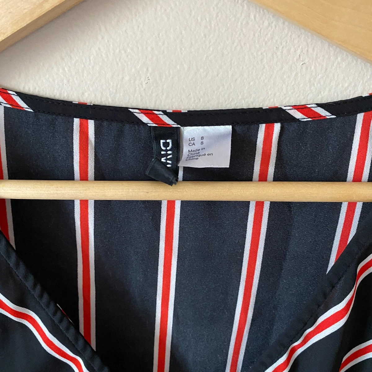 H&m red and black striped shirt sale