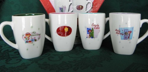 CHRISTMAS CUTIES By Sakura Set of 4 Coffee Cups / Mug Retro Look - Picture 2 of 10