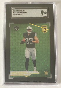 2024 Panini Elite - Brock Bowers #162 Green Disco SGC 9 (Pop: 2)