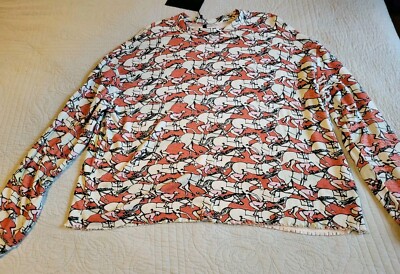 Kendall + Kylie Women's Jockeys Horses NWT Long Sleeve Shirt Sm but Cut Lg/XL